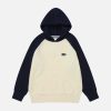 embroidered color block hoodie   chic urban streetwear 7434