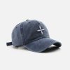 embroidered crucifix cap   chic & youthful streetwear 2719