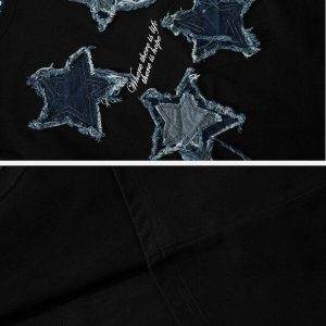 embroidered denim star tee   chic & youthful fashion staple 7725