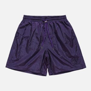 embroidered drawstring shorts youthful urban trend 6548