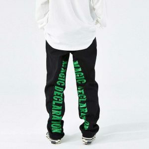 embroidered letter pants chic & urban streetwear 6076