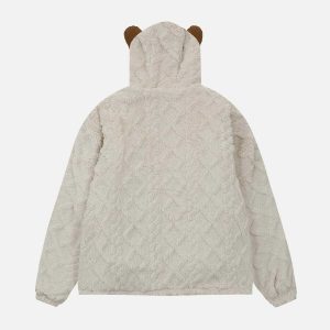 embroidered letter sherpa coat iconic & cozy streetwear 6502