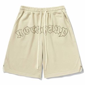embroidered letter shorts chic & youthful streetwear appeal 8402