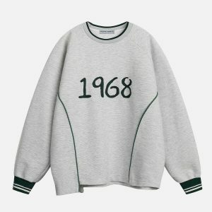 embroidered number sweatshirt urban chic & edgy 1073