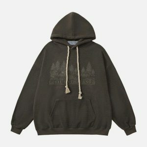embroidered polar fleece hoodie   chic & cozy streetwear 2599