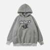 embroidered star sherpa hoodie lightning design youthful appeal 7031