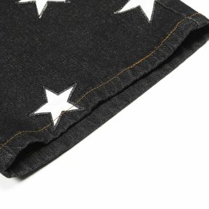 embroidered star shorts   youthful & chic streetwear staple 6418