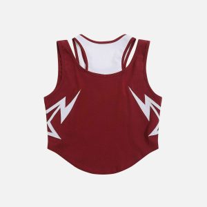 embroidered star tank top edgy & retro streetwear 7862