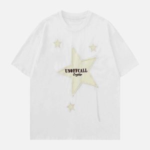 embroidered star tee   chic & youthful streetwear staple 8426