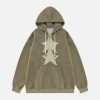 embroidered star zip hoodie   chic & youthful streetwear 6869