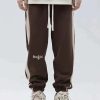 embroidered striped pants sleek design & youthful vibe 8789