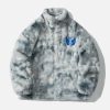 embroidered wings bunny tie dye sherpa coat iconic style 2855