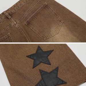 embroidery star jeans chic & youthful urban appeal 7249