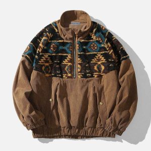 ethnic corduroy sweatshirt   chic & crafted streetwear 3984