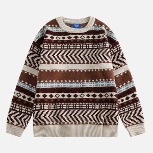 ethnic crafted sweater   chic & youthful urban trend 1186
