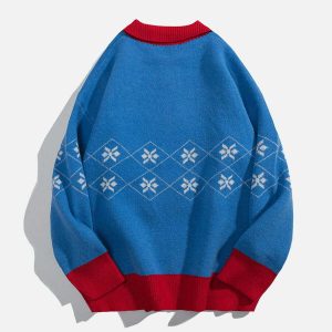 festive santa claus polo sweater   chic holiday streetwear 3933