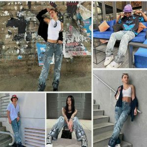 flame & cross vibe straight jeans   edgy streetwear essential 2828