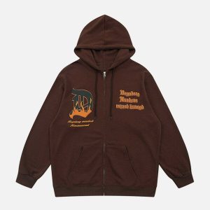 flame lettered foam hoodie dynamic & youthful streetwear 5673