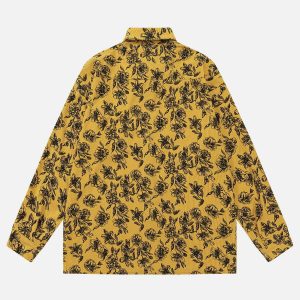 floral long sleeve shirt   chic & youthful trendsetter 2618