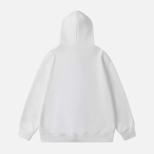 fringe applique hoodie   youthful & dynamic streetwear 6123