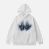 fringe applique hoodie   youthful & dynamic streetwear 7909