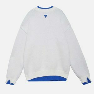 fringe heart sweater edgy & vibrant streetwear 3504