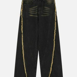fringe washed jeans edgy & retro denim 1687