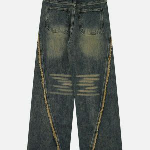 fringe washed jeans edgy & retro denim 6181