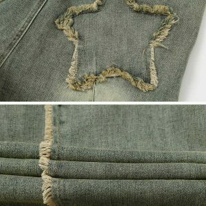 fringe zipper denim jacket edgy & retro streetwear 5653
