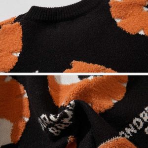 fun shrimp jacquard sweater youthful & vibrant knitwear 4069