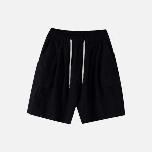 functional flap pocket shorts   sleek & urban style essential 1980