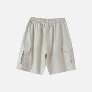 functional flap pocket shorts   sleek & urban style essential 3284