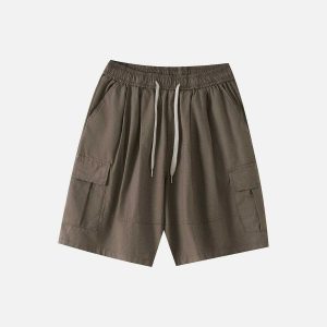 functional flap pocket shorts   sleek & urban style essential 4135