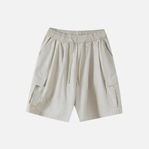 functional flap pocket shorts   sleek & urban style essential 6808