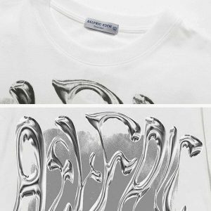 futuristic liquid metal tee   youthful & trending design 7843
