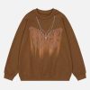 fuzzy butterfly necklace sweatshirt   youthful & chic design 5172