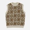 geometric embroidered vest sweater youthful & chic design 5692