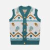geometric floral vest sweater youthful & eclectic style 7932