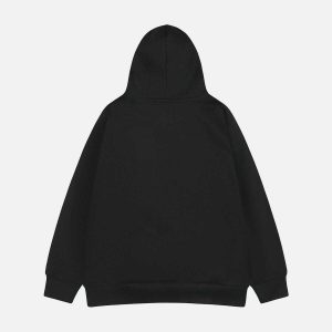 ghost print hoodie   edgy streetwear essential 4499