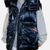 glossy winter coat with removable sleeves   chic & versatile 2244