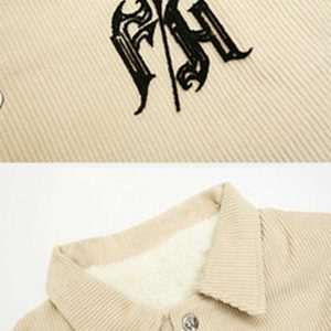 gothic monogram corduroy coat embroidered & luxurious 1911