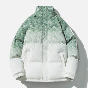 gradient braided coat winter elegance & dynamic style 6335
