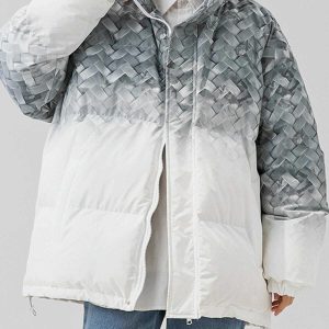 gradient braided coat winter elegance & dynamic style 7845