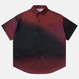 gradient print shirts short sleeve youthful & vibrant 1145