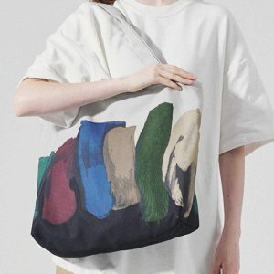 graffiti canvas shoulder bag urban chic & trendy design 6719