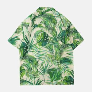 graffiti floral print shirt short sleeve urban chic 8286