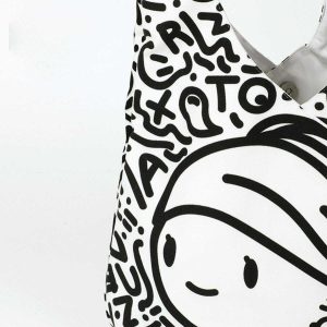 graffiti print canvas bag urban streetwear accessory 6389