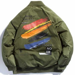 graffiti print puffer jacket iconic streetwear & bold design 6981