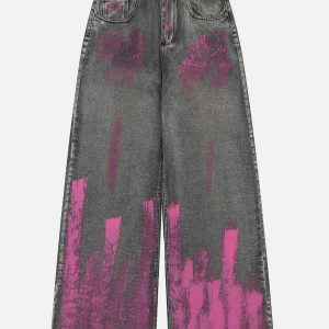graffiti washed jeans urban edge & youthful style 6486
