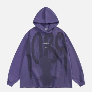 graphic print faded hoodie   urban chic & youthful edge 1518